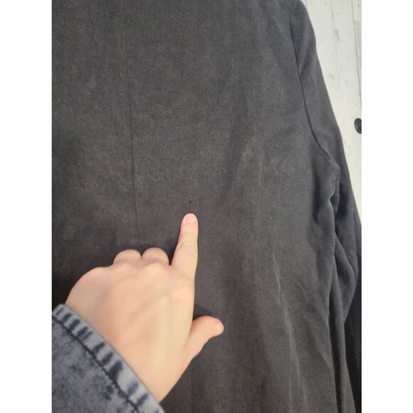 Grana Minimalist Open Front Waterfall Duster Trench Coat Sz. S - Picture 12 of 13